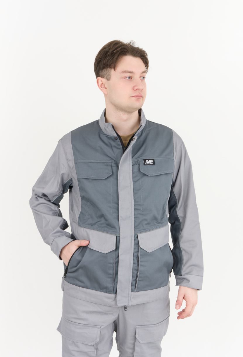 Антарес Костюм ИТР с полукомбинезоном NEW ENERGY (смесовая, серый/т.серый)